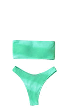 Bandage Bikini Swimsuit - Green / L