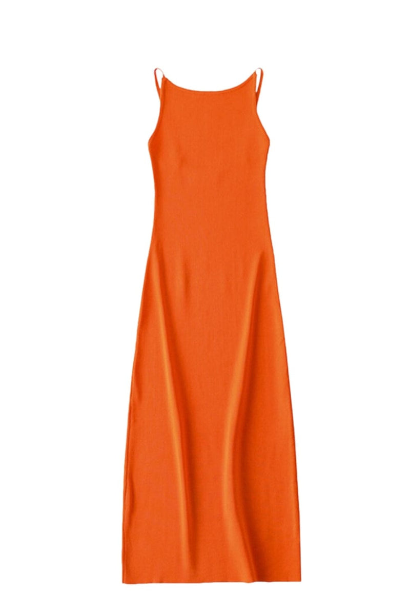 Bodycon Midi Dress - Orange / S
