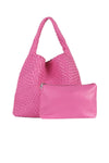 Woven Hobo Bag - Hot Pink