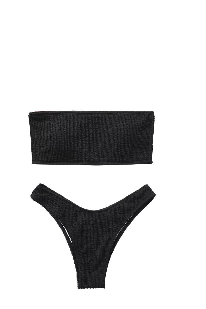 Bandage Bikini Swimsuit - Black / S