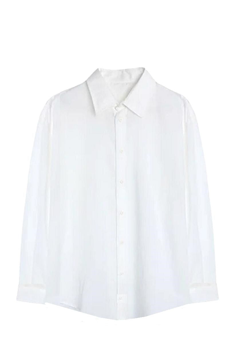 Button Down Shirt - Solid White / S