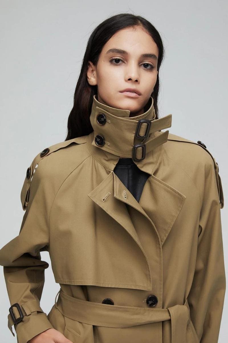 High Neck Double Breasted Trench Coat | Coats & Jackets | Baltic Guild