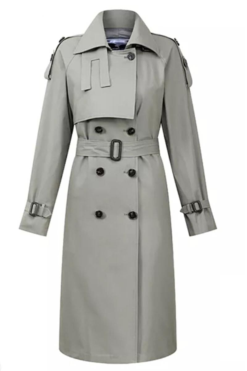 High Neck Double Breasted Trench Coat