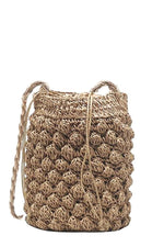 Knot Macramé Bucket Bag - Camel