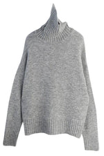 Oversize Roll Neck Sweater - One Size / Y816-Light Gray