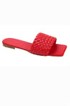 Braided Slide Sandals - Red / 35