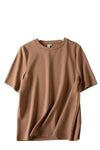 Solid Cotton T-Shirt Short - Brown / S