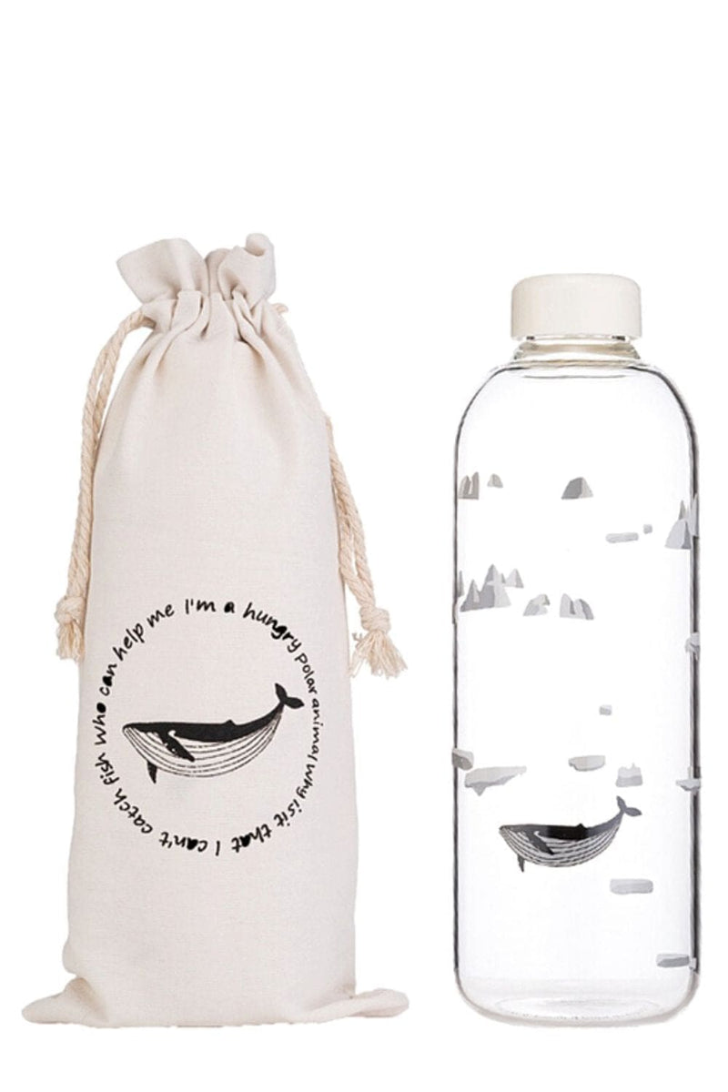 Whale Glass Water Bottle - 1000ml | 33oz