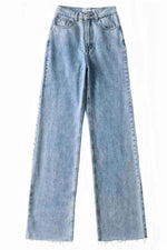 High Waist Straight Leg Jeans - Light blue / XS