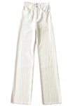 High Waist Straight Leg Jeans - White / XS